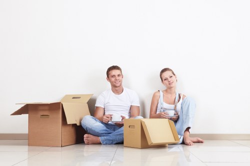 Careful loading of office furniture for a local commercial relocation