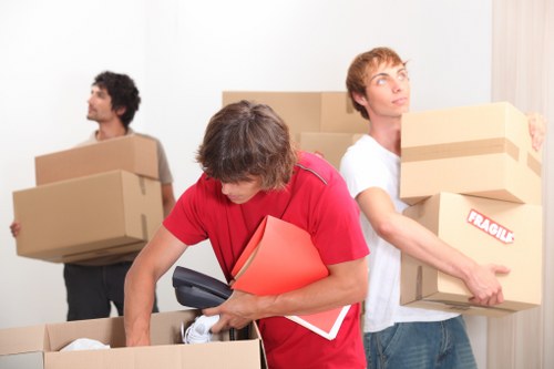 Removal van and packed boxes ready for a Forest Gate home move