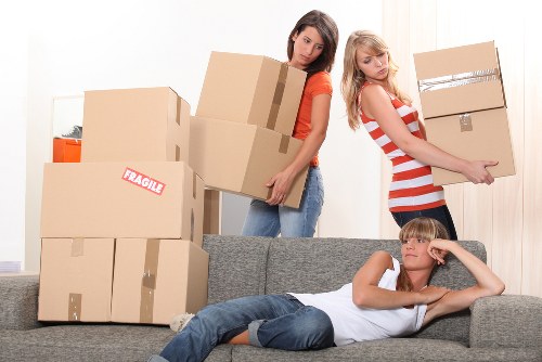 Packed boxes and furniture for a Forest Gate relocation